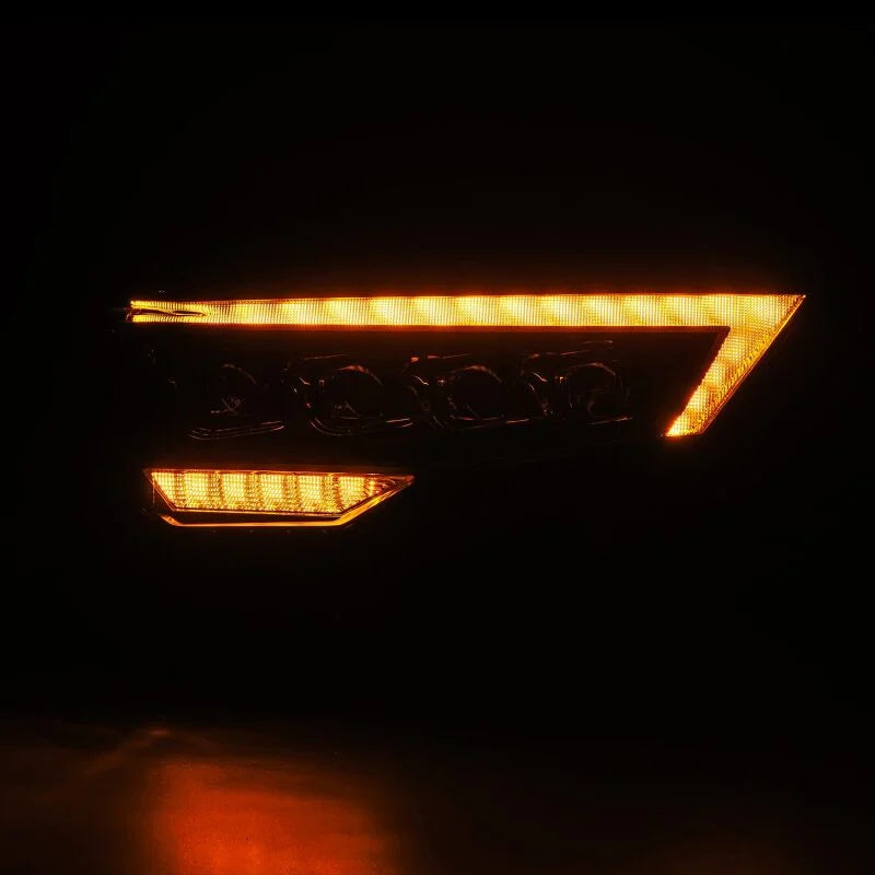 AlphaRex 14-22 Toyota 4Runner (2021 Req. Conv) NOVA LED Proj HL Blk w/Actv Light & Seq. Sig + SB DRL - Side View