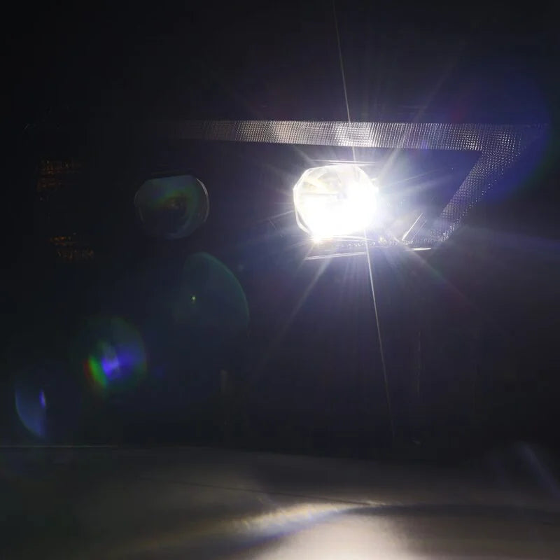 AlphaRex 14-22 Toyota 4Runner LUXX-Series LED Proj Headlights Blk w/Actv Light & Seq. Sig + DRL - Back View