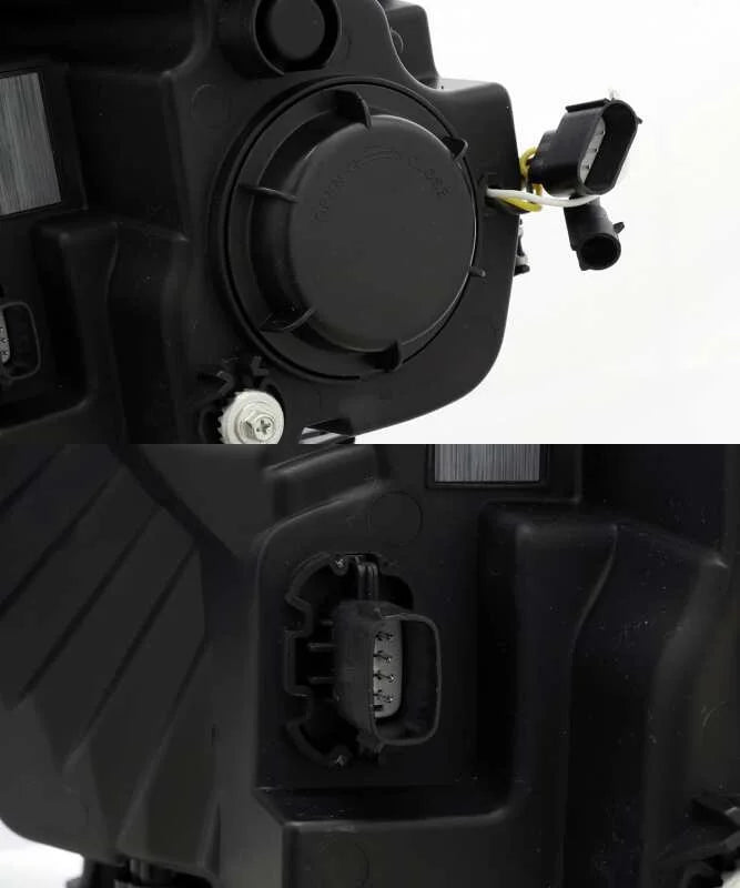 AlphaRex 15-17 Ford F-150 LUXX LED Projector Headlights Plank Style Alpha Blk w/Activ Light/DRL - Side View