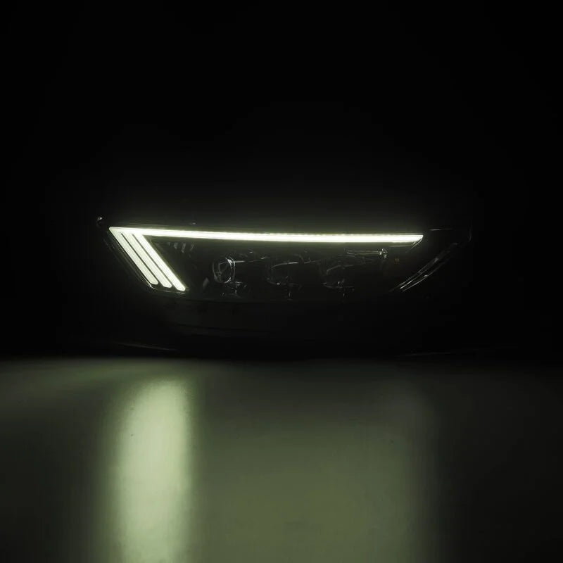 AlphaRex 15-17 Ford Mustang NOVA LED Proj HL Alpha-Black w/Activ Light/Seq. Signal + Switchback DRL - Installation View