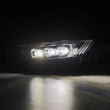 Load image into Gallery viewer, AlphaRex 15-17 Ford Mustang NOVA Series LED Projector Headlights Blk - Back View