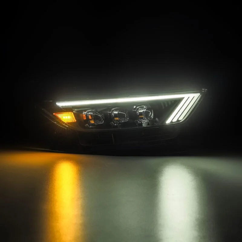 AlphaRex 15-17 Ford Mustang NOVA Series LED Projector Headlights Blk - Installation View