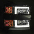 Load image into Gallery viewer, AlphaRex 15-18 Chevy 2500HD NOVA LED Proj Headlights Plank Style Chrome w/Activ Light/Seq Signal/DRL - Side View