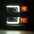 Load image into Gallery viewer, AlphaRex 15-19 Chevy 2500HD PRO-Series Proj Headlights Plank Style Blk w/Activ Light/Seq Signal/DRL - Installation View