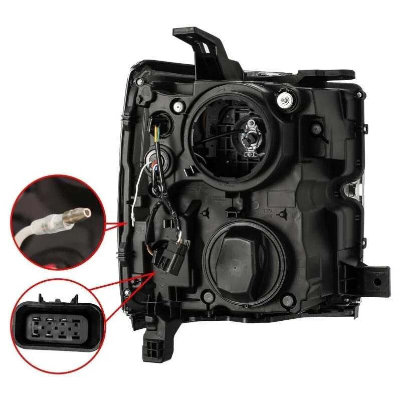 AlphaRex 15-19 Chevy 2500HD PRO-Series Proj Headlights Plank Style Blk w/Activ Light/Seq Signal/DRL - Additional View 5