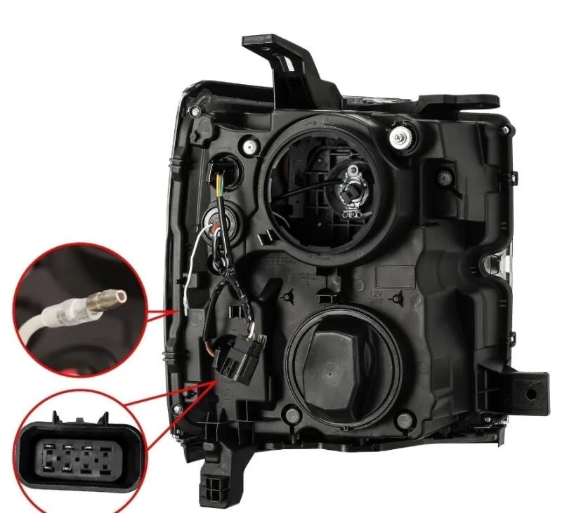 AlphaRex 15-19 Chevy Silverado 2500/3500 LUXX-Series Proj. Headlights Blk w/Actv SeqSig & SBDRL - Additional View 5