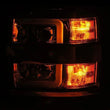 Load image into Gallery viewer, AlphaRex 15-19 Chevy Silverado 2500/3500 LUXX-Series Proj. Headlights Chrome w/Actv SeqSig &amp; DRL - Back View