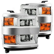 Load image into Gallery viewer, AlphaRex 15-19 Chevy Silverado 2500HD PRO-Series Headlight Plank Chrome w/Activ Light/Seq Signal/DRL - Side View