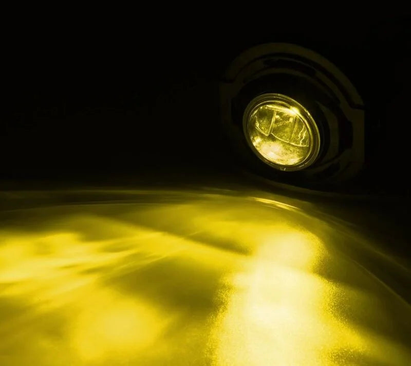 AlphaRex 15-23 Dodge Charger (Excludes SRT) DoubleTap Dual Color LED Projector Fog Lights - Side View