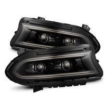 Load image into Gallery viewer, AlphaRex 15-23 Dodge Charger LUXX LED Proj Headlights Alpha-Black w/Actv Light &amp; Seq.Sig / SB DRL - Main Product View