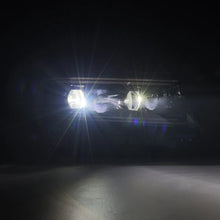 Load image into Gallery viewer, AlphaRex 15-23 Dodge Charger LUXX LED Proj Headlights Alpha-Black w/Actv Light &amp; Seq.Sig / SB DRL - Back View
