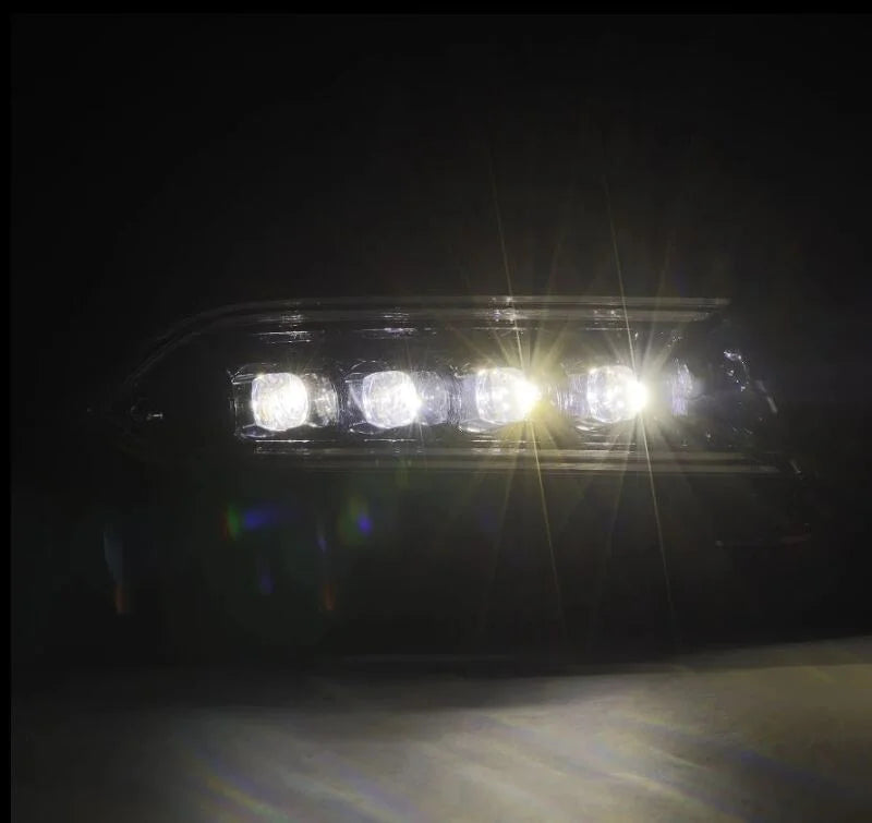 AlphaRex 15-23 Dodge Charger NOVA-Series LED Proj Headlights Blk w/Activtn Light & Seq.Sig / SB DRL - Back View