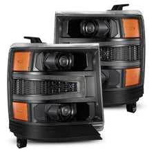 Load image into Gallery viewer, AlphaRex 16-18 Chevy 1500HD LUXX LED Proj Headlights Alpha-BK w/Seq Atv Lgt / SeqSig (Req PN 810023) - Main Product View