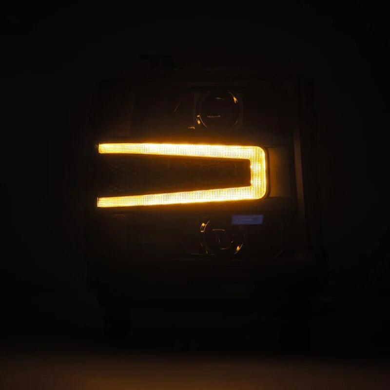 AlphaRex 16-18 Chevy 1500HD LUXX LED Proj Headlights Alpha-BK w/Seq Atv Lgt / SeqSig (Req PN 810023) - Additional View 5