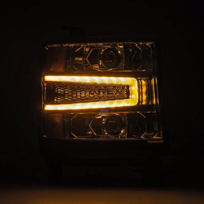 AlphaRex 16-18 Chevy 1500HD LUXX LED Proj Headlights Chrome w/Seq Actv Lgt / Seq Sig (Req PN 810023) - Additional View 6