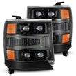 Load image into Gallery viewer, AlphaRex 16-18 Chevy 1500HD NOVA-Series LED Proj Headlghts Alpha BK Atv Lgt/SeqSig &amp; DRL(Req 810023) - Main Product View