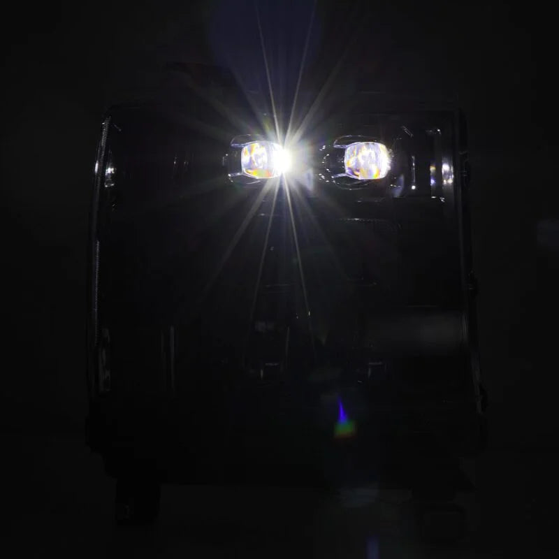 AlphaRex 16-18 Chevy 1500HD NOVA-Series LED Proj Headlghts Alpha BK Atv Lgt/SeqSig & DRL(Req 810023) - Back View