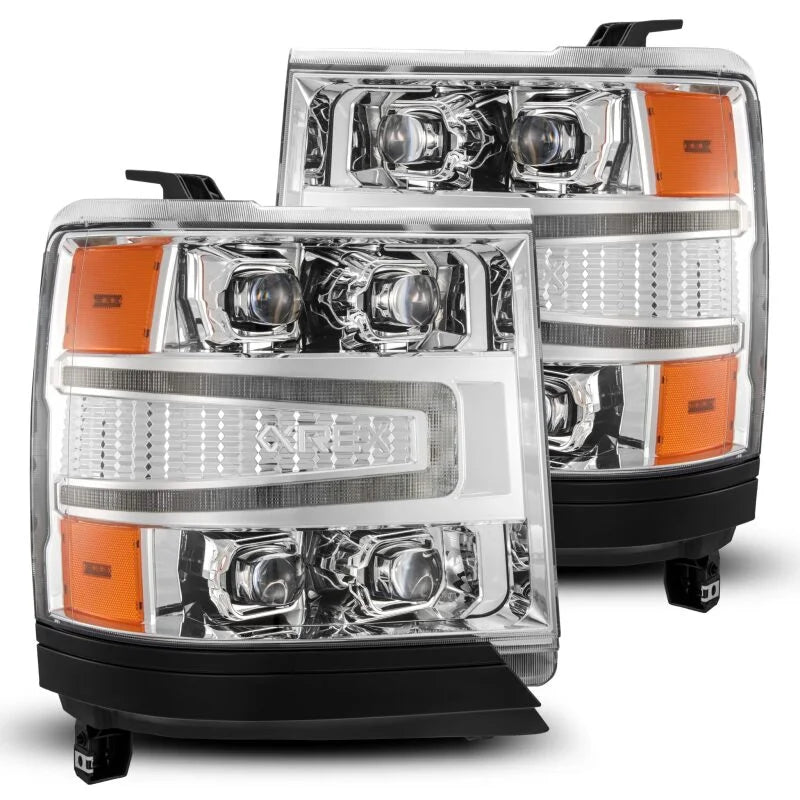 AlphaRex 16-18 Chevy 1500HD NOVA-Series LED Proj Headlights Chrm w/Actv Lgt/SeqSig & DRL(Req 810023) - Main Product View