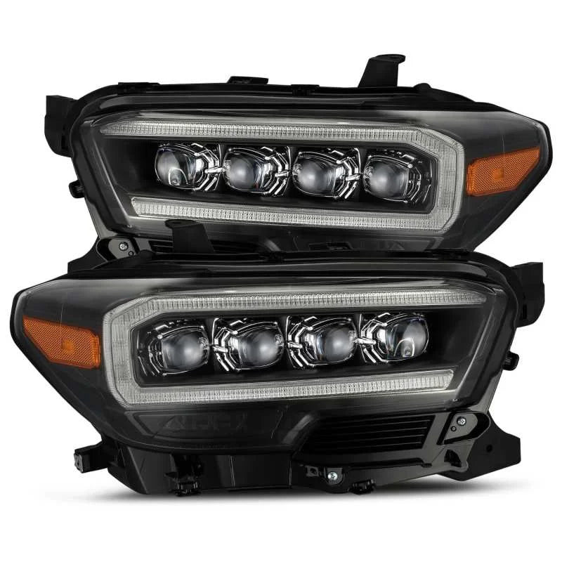 AlphaRex 16-20 Toyota Tacoma NOVA LED Projector Headlights Plank Style Black w/Activation Light - Main Product View