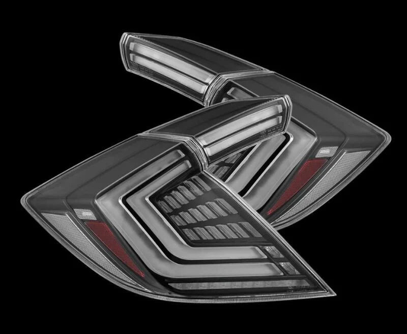 AlphaRex 16-21 Honda Civic Hatchback / Type-R FK8 Nova-Series LED Tail Lights (Pair) - Black - Main Product View