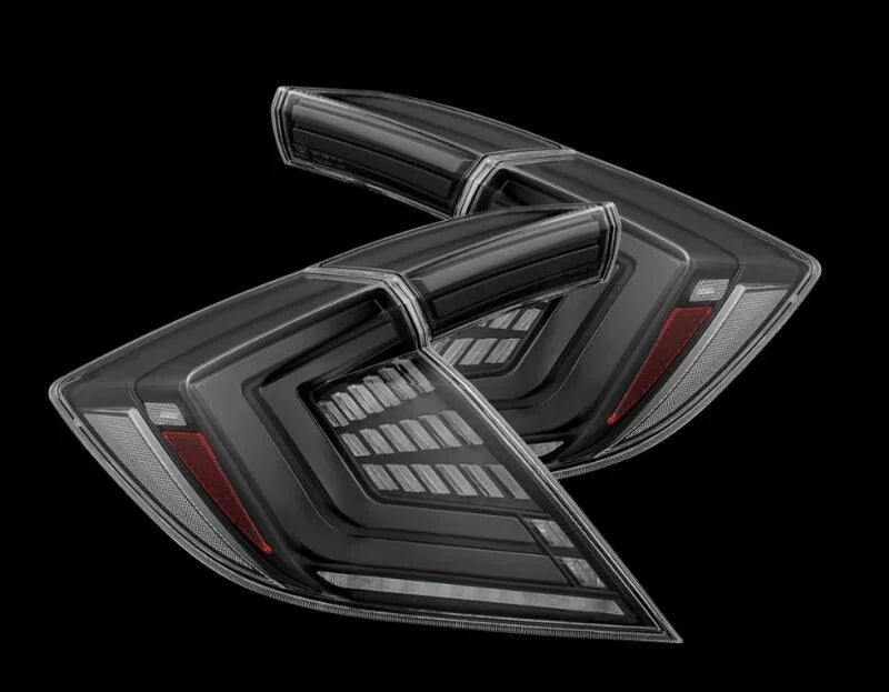 AlphaRex 16-21 Honda Civic Hatchback/ Type-R FK8 Nova-Series LED Tail Lights (Pair) - Alpha Black - Main Product View