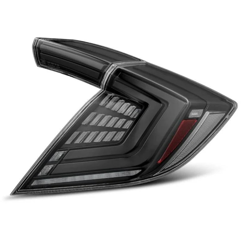 AlphaRex 16-21 Honda Civic Hatchback/ Type-R FK8 Nova-Series LED Tail Lights (Pair) - Alpha Black - Side View