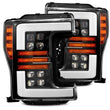 Load image into Gallery viewer, AlphaRex 17-19 Ford F-250 SD NOVA LED Proj Headlights Plank Style Gloss Blk w/Activ Light/Seq Signal - Main Product View