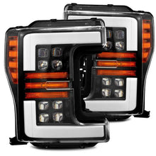 Load image into Gallery viewer, AlphaRex 17-19 Ford F-250 SD NOVA LED Proj Headlights Plank Style Gloss Blk w/Activ Light/Seq Signal - Main Product View