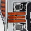 Load image into Gallery viewer, AlphaRex 17-19 Ford F-250 SD PRO-Series Proj Headlights Plank Style Chrome w/Activ Light/Seq Signal - Back View