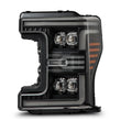 Load image into Gallery viewer, AlphaRex 17-19 Ford F-250/350/450 SD NOVA-Series LED Proj Headlights Alpha-Bk w/Acv Light SS &amp; SBDRL - Main Product View