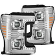 Load image into Gallery viewer, AlphaRex 17-19 Ford F-250/350/450/550 Super Duty LUXX-Series LED Proj Headlights Chrome w/SS &amp; SBDRL - Main Product View
