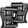 Load image into Gallery viewer, AlphaRex 17-19 Ford F-250/350/450/550  Super Duty PRO-Series Proj Headlights Black w/SeqSig &amp; DRL - Main Product View