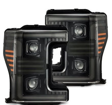 Load image into Gallery viewer, AlphaRex 17-19 Ford F-250/350/450/550 Super Duty PRO-Series Proj Headlights Alpha-Bk w/SS &amp; DRL - Main Product View