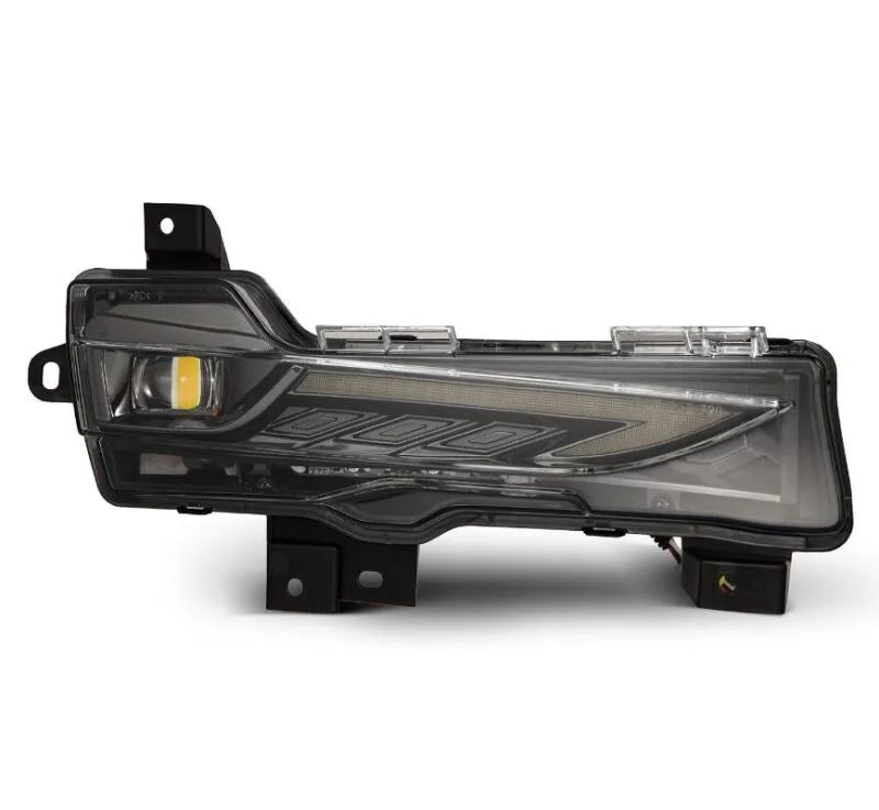 AlphaRex 17-23 Tesla Model 3/20-24 Model Y Double Tap Dual Color LED Projector Fog Lights - Back View