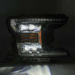 Load image into Gallery viewer, AlphaRex 18-19 Ford F-150 NOVA LED Proj Headlights Plank Style Matte Black w/Activ Light/Seq Signal - Installation View