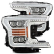 Load image into Gallery viewer, AlphaRex 18-19 Ford F-150 NOVA LED Projector Headlights Plank Style Chrome w/ActivLight/Seq Signal - Main Product View