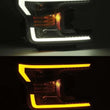 Load image into Gallery viewer, AlphaRex 18-20 Ford F-150 LUXX LED Proj Headlights Plank Style Jet Blk w/Activ Light/Seq Signal/DRL - Detail View