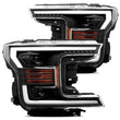 Load image into Gallery viewer, AlphaRex 18-20 Ford F-150 LUXX Style Projector Headlights Alpha Black w/Activation Light/DRL - Main Product View