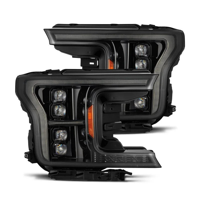 AlphaRex 18-20 Ford F-150 NOVA LED Proj Headlight Alpha Blk (14th Gen G2 Style) - Main Product View