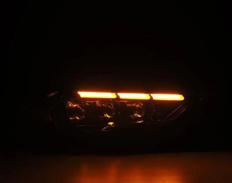 AlphaRex 18-20 Ford Mustang NOVA LED Proj Headlights Alpha-Black w/Activ Light/Seq Signal/Switch DRL - Side View