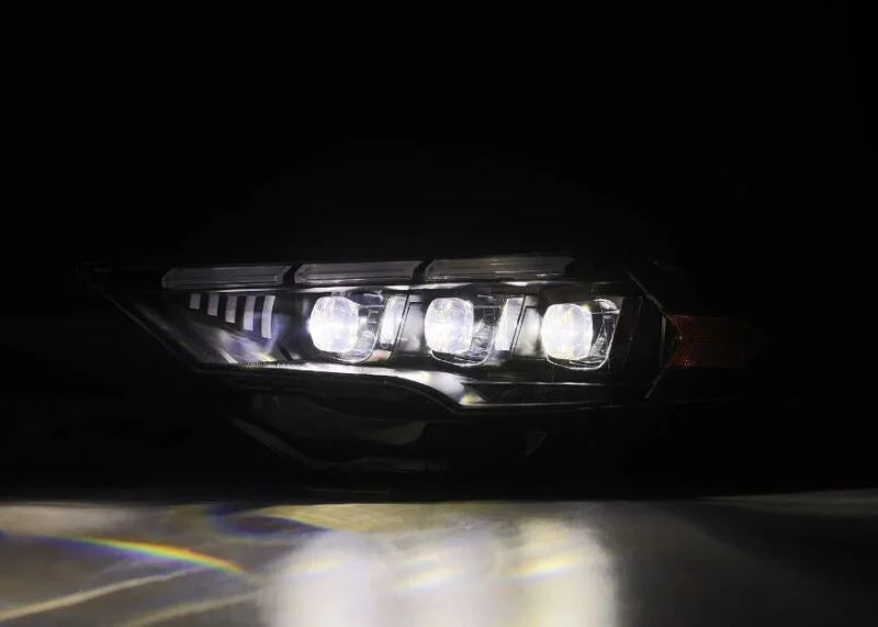 AlphaRex 18-20 Ford Mustang NOVA LED Proj Headlights Black w/Activ Light/Seq Signal/Switch DRL - Back View