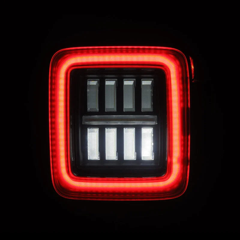 AlphaRex 18-23 Jeep Wrangler JL NOVA Prismatic LED Taillights Alpha-Black - Installation View