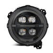 Load image into Gallery viewer, AlphaRex 18-23 Jeep Wrangler JL/Gladiator JT LED Proj Headlights Alpha-Blk w/ Activ Light/Seq Signal - Main Product View