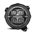 Load image into Gallery viewer, AlphaRex 18-23 Jeep Wrangler JL/Gladiator JT LED Proj Headlights Black w/ Activ Light/Seq Signal/DRL - Main Product View