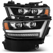 Load image into Gallery viewer, AlphaRex 19-20 Dodge Ram 1500 LUXX LED Proj Headlights Plank Jet Blk w/Activ Light/Seq Signal/DRL - Main Product View