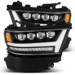 Load image into Gallery viewer, AlphaRex 19-20 Ram 1500HD NOVA LED Proj Headlight Plank Style Matte Blk w/Activ Light/Seq Signal/DRL - Main Product View