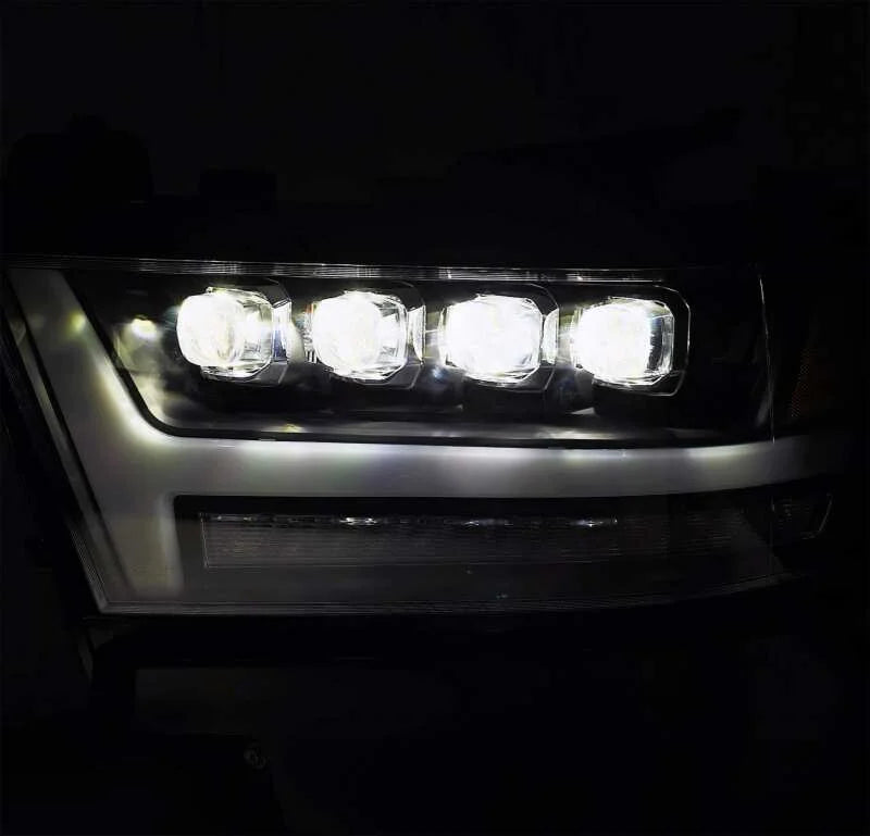 AlphaRex 19-20 Ram 1500HD NOVA LED Proj Headlights Plank Style Chrome w/Activ Light/Seq Signal/DRL - Installation View