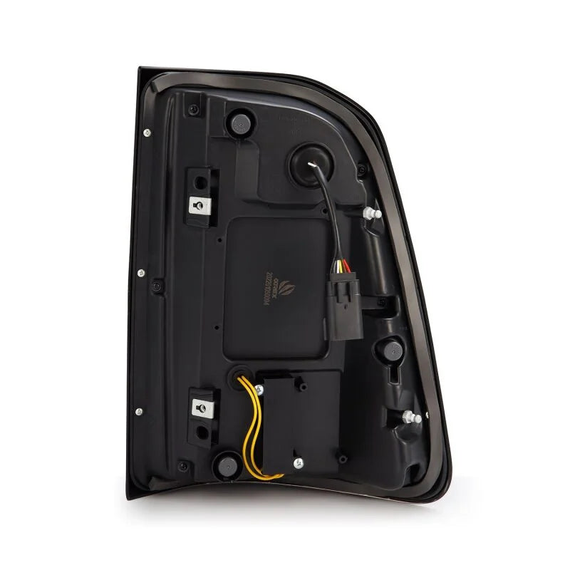AlphaRex 19-21 Dodge Ram 1500 Luxx-Series LED Tail Lights Black w/Activ Light/Seq Signal - Side View