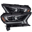 Load image into Gallery viewer, AlphaRex 19-21 Ford Ranger LUXX LED Proj Headlights Plank Style Black w/Seq Signal/DRL - Main Product View