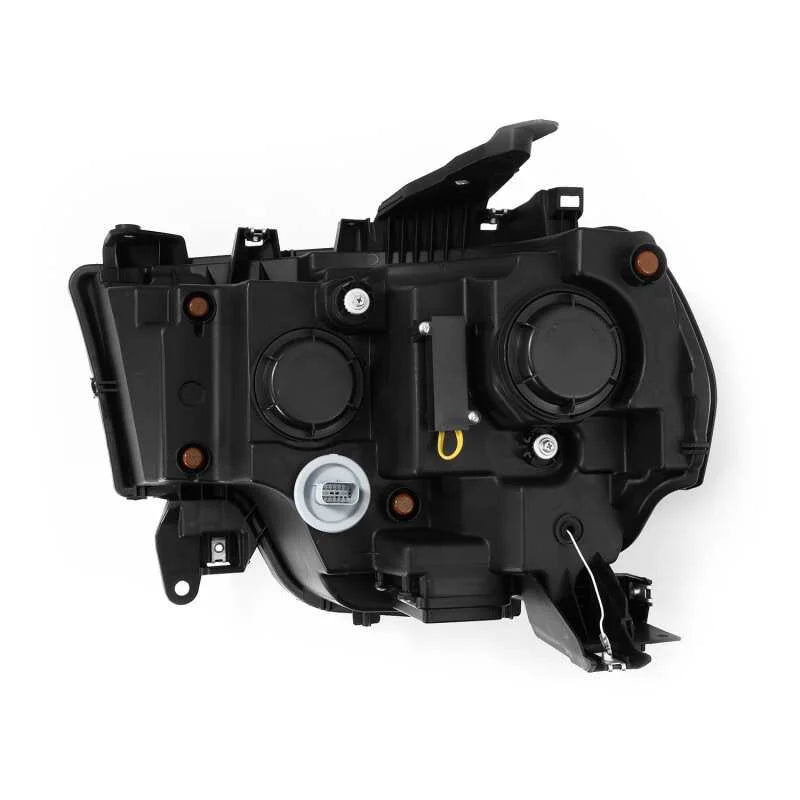AlphaRex 19-21 Ram 2500 NOVA LED Proj Headlights Plank Style Alpha Blk w/Activ Light/Seq Signal/DRL - Back View
